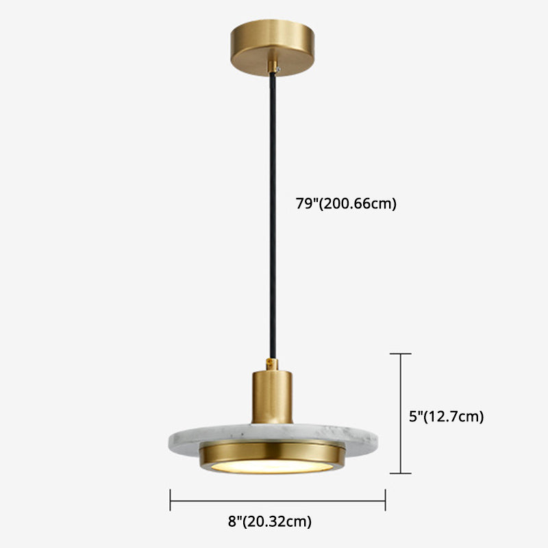 Stone Circle Pendant Lighting Fixture Minimalist LED Hanging Light Kit for Living Room