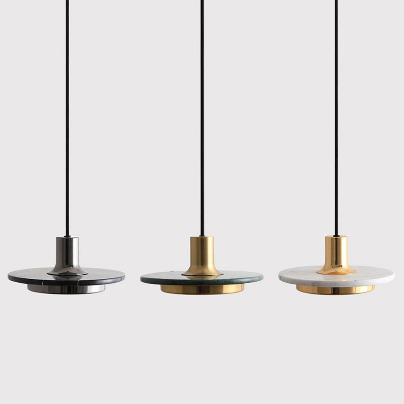 Stone Circle Pendant Lighting Fixture Minimalist LED Hanging Light Kit for Living Room