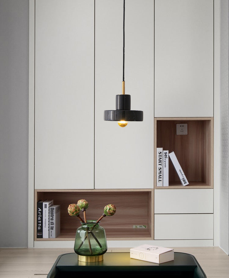 Nordic Style Circle Pendant Lighting Fixture Stone Living Room Suspension Pendant