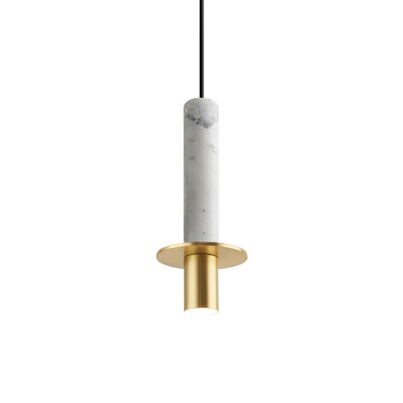 Simplicity Style Hanging Pendant Light Cylinder Pendant Lighting Fixture with Stone Shade