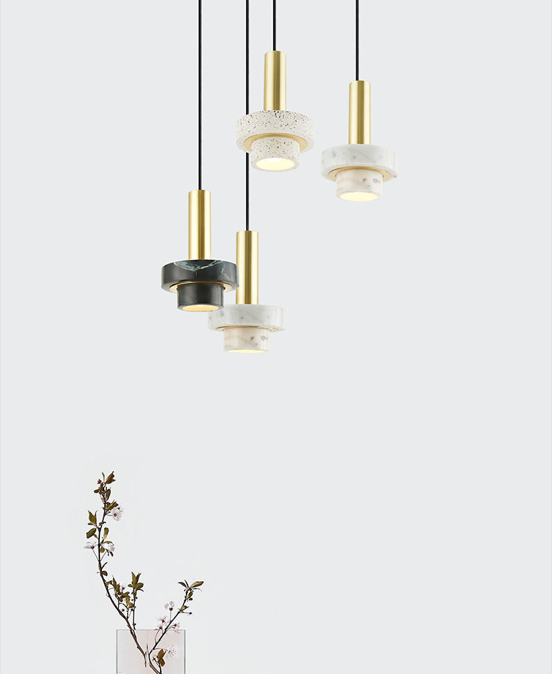 Tiered Pendant Light Fixture Minimalist Style Stone Ceiling Pendant Light for Bedroom