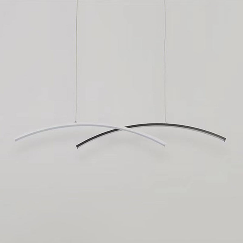 Accesorio de iluminación colgante de sala de estar sombreada LED Simplicidad colgante en blanco negro