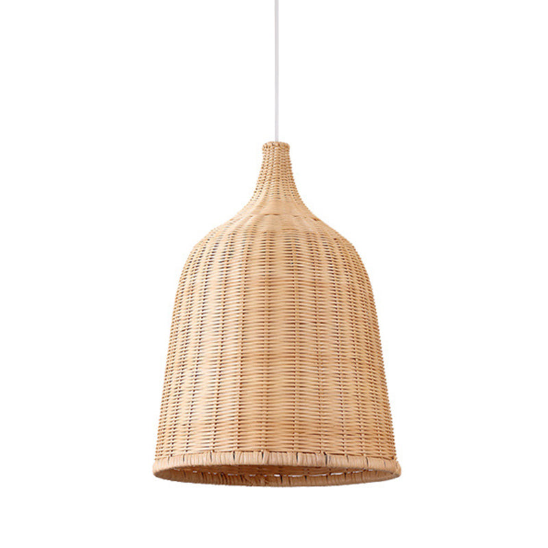 Bell Pendant Light Fixture Asia Rattan Hanging Pendant Lights for Restaurant