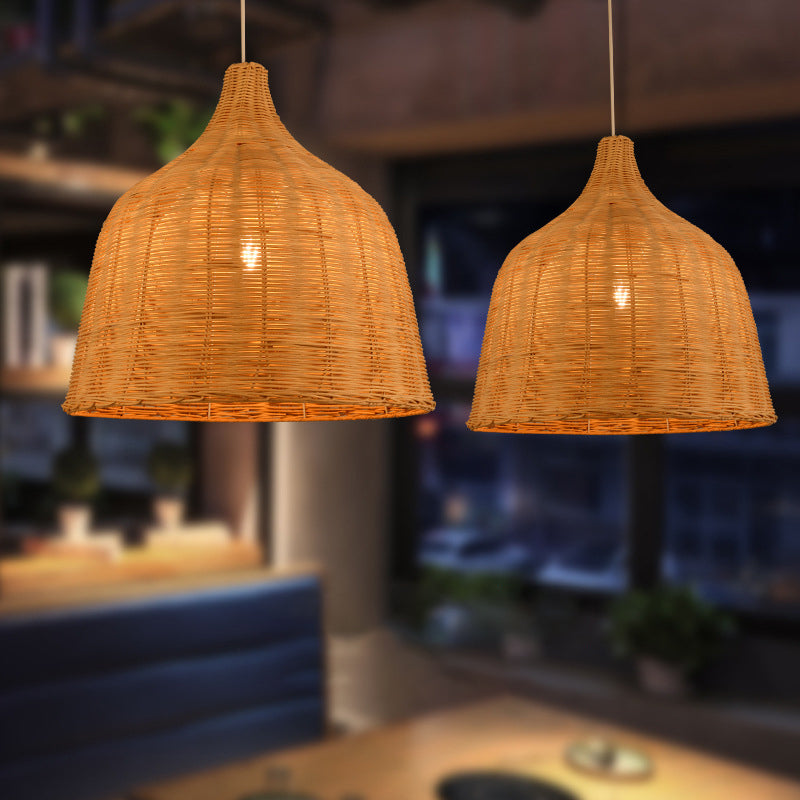 Bell Anhänger Leuchte Asia Rattan Hängende Anhänger Lichter für das Restaurant