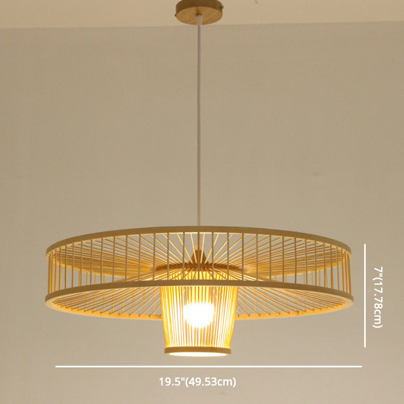 Tambour suspendu pendant luminaire chinois en bambou pendentif luminaires pour le salon