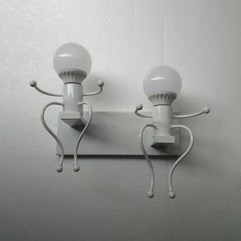 Lumière de nuit de style moderne Little People Two Lights Metal Sconce Light for Corridor Escair