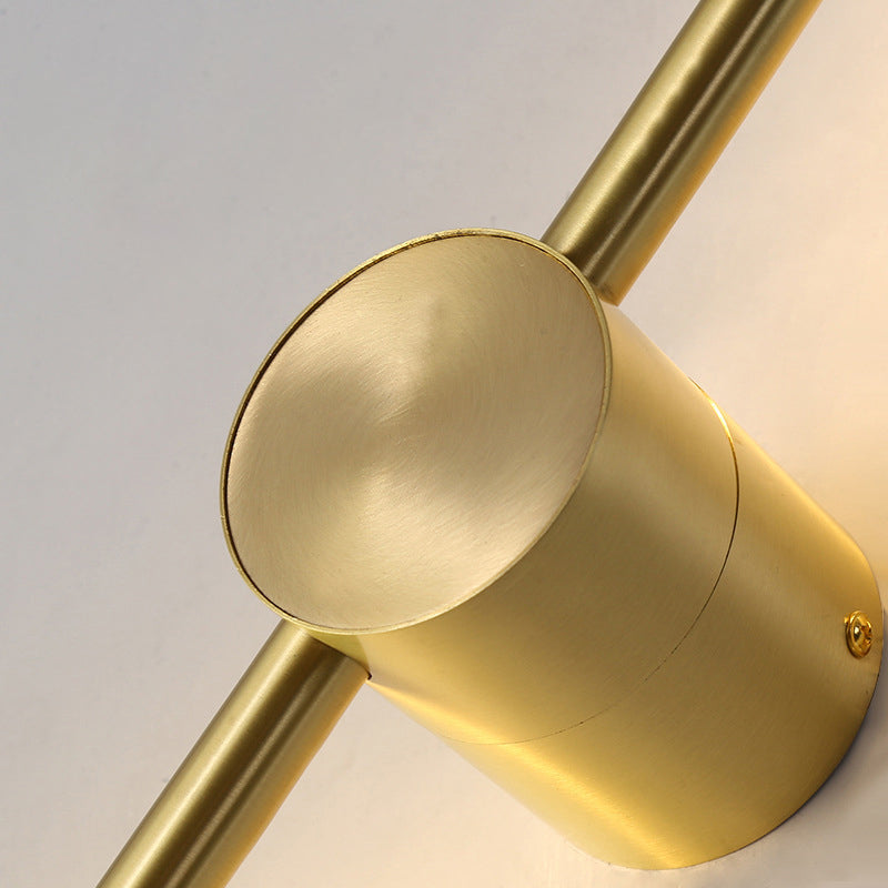 Lámpara minimalista de pared de pared de latón LED de hierro forjado para el pasillo de la sala de estar