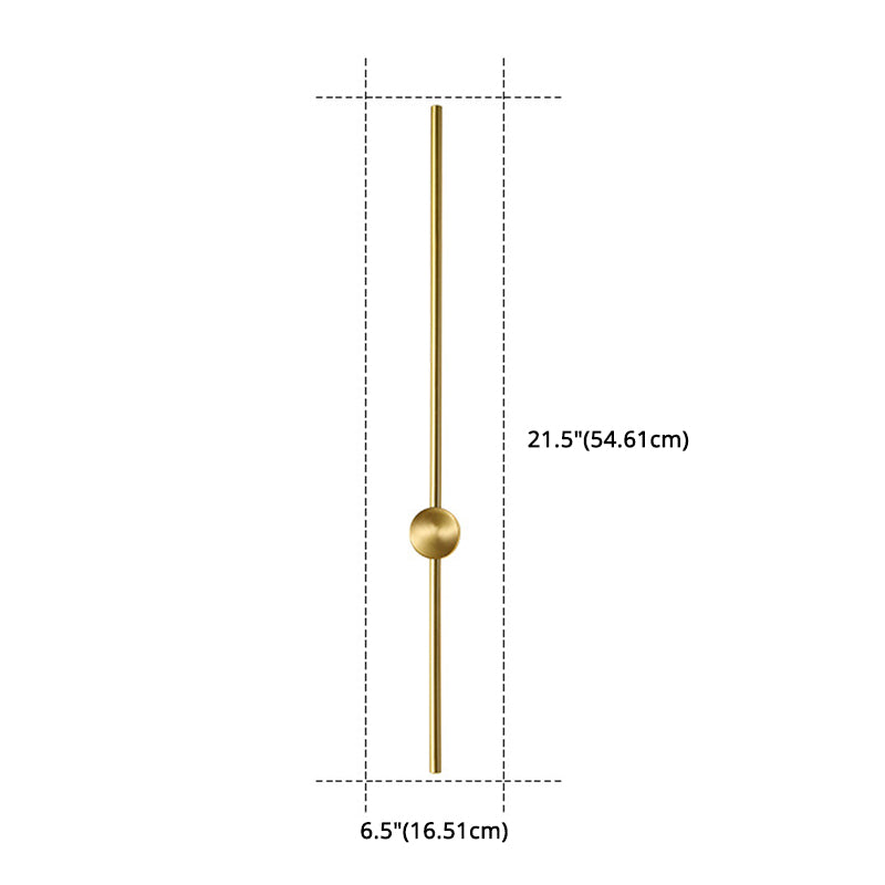 Lámpara minimalista de pared de pared de latón LED de hierro forjado para el pasillo de la sala de estar