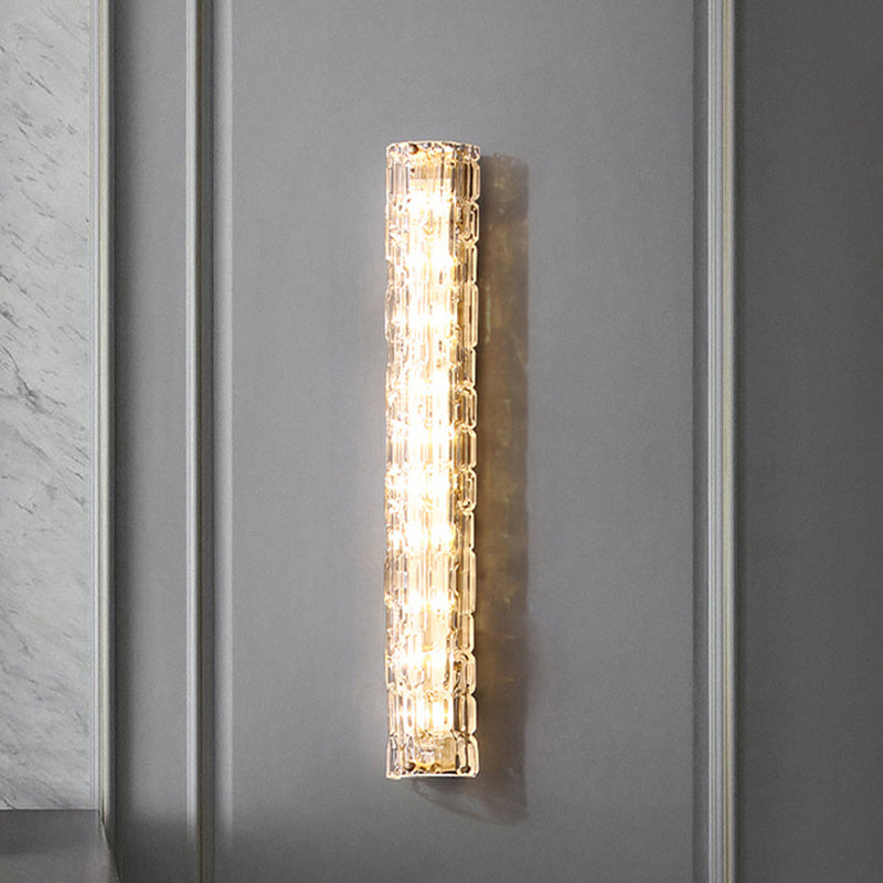 Simplicidad moderna Cilindro de pared Cilíndrico LED LECHE para el dormitorio en la sombra de vidrio ondulado