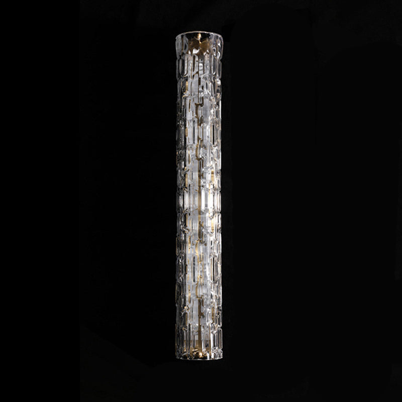 Simplicidad moderna Cilindro de pared Cilíndrico LED LECHE para el dormitorio en la sombra de vidrio ondulado