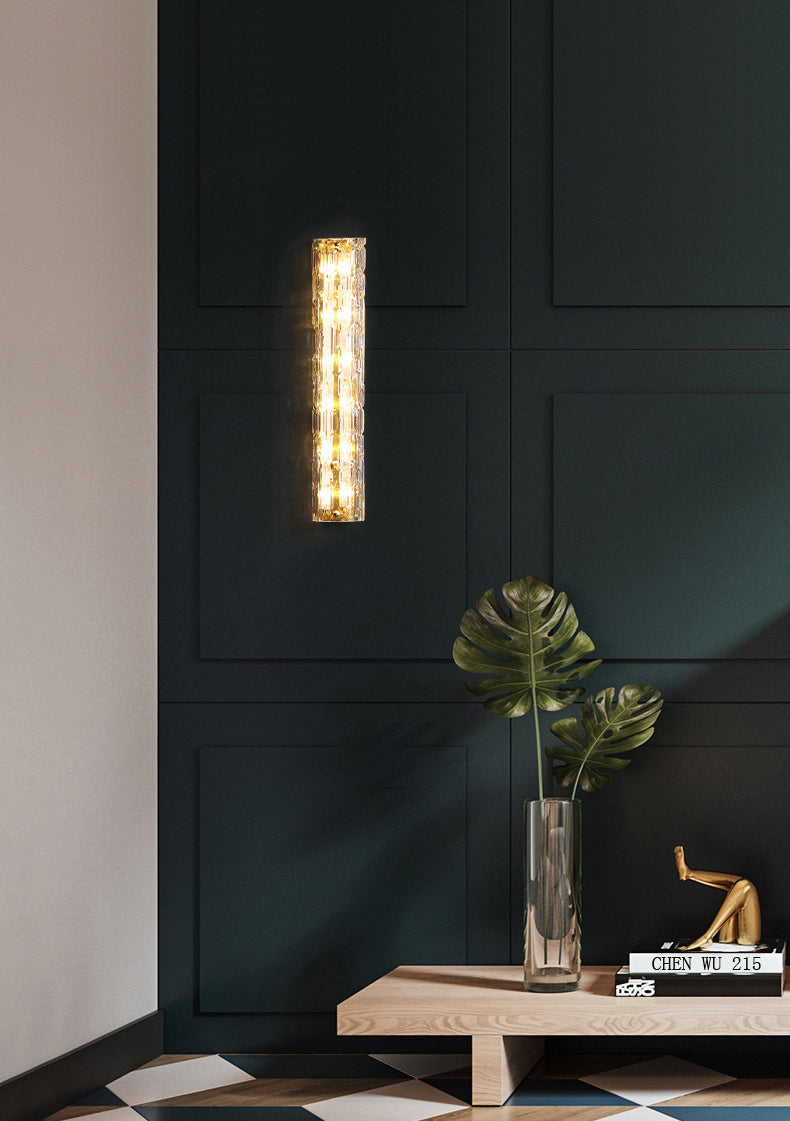 Simplicidad moderna Cilindro de pared Cilíndrico LED LECHE para el dormitorio en la sombra de vidrio ondulado