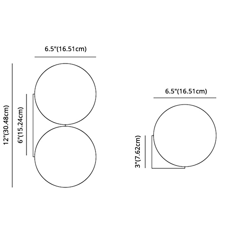 Boule en verre Lumière murale nordique moderne de style moderne luminaire pour le couloir de la chambre à coucher