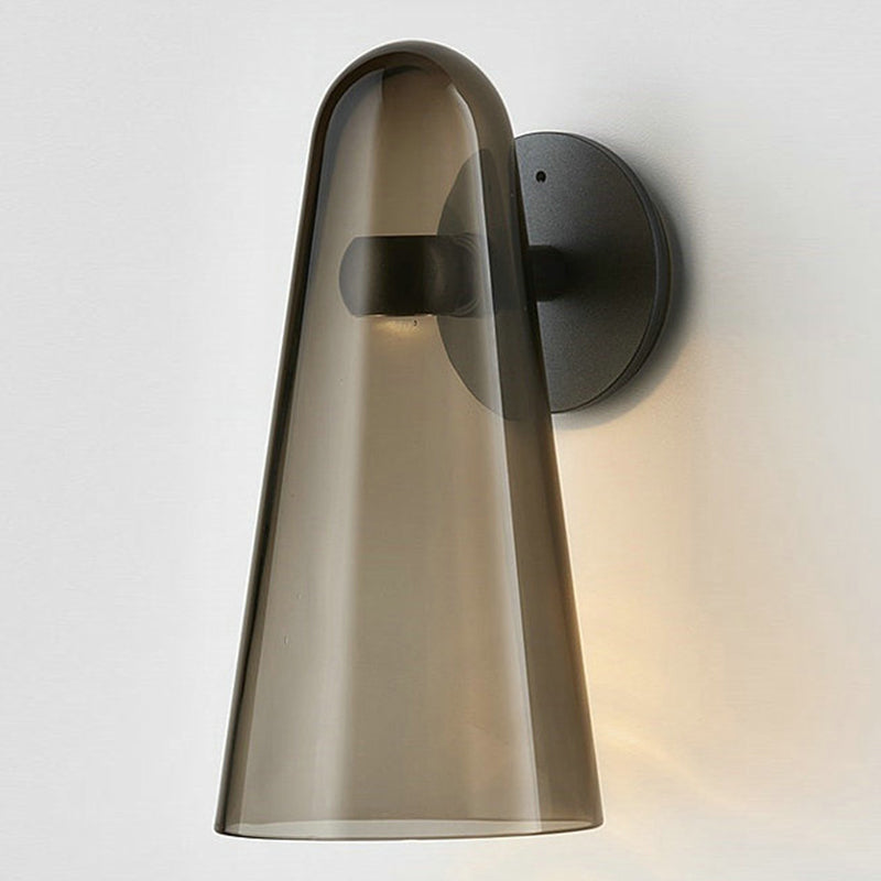 Noordse glazen schaduw Wand SCONCE LICHT 1 Licht metalen arm wandlantaarn voor het bed bijgang