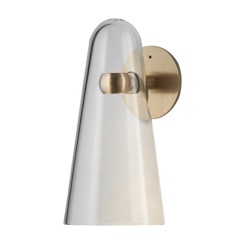 Nordic Glass Shade Wall Sconce Light 1 Light Metal Arm Wall Lamp for Bedside Corridor