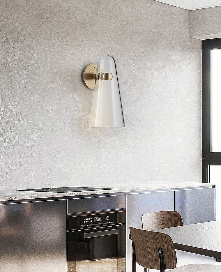 Nordic Glass Shade Wall Sconce Light 1 Light Metal Arm Wall Lamp for Bedside Corridor