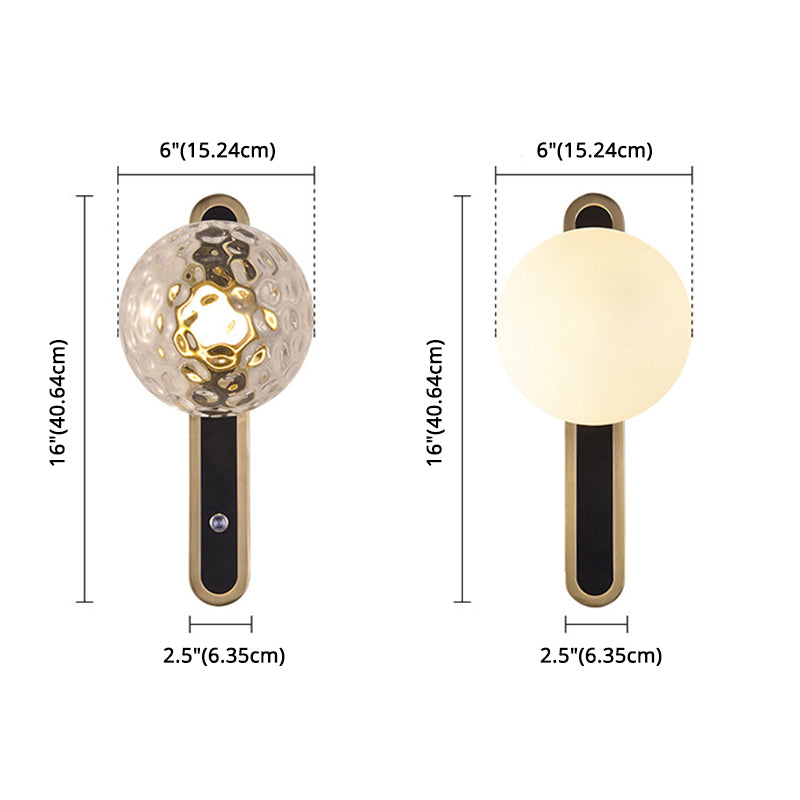 1 lampe à balle à balle en verre clair