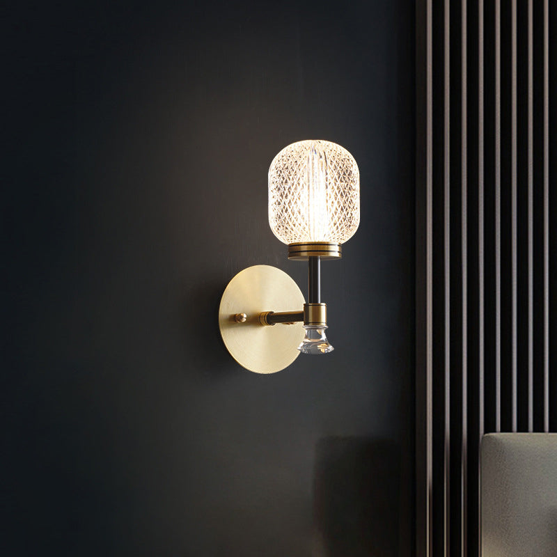 Modern Indoor Decoration Wall Light Up Light Glass Shade Wall Sconce for Bedside