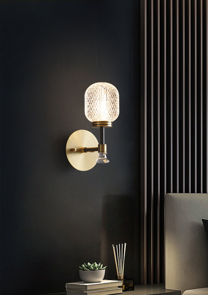 Modern Indoor Decoration Wall Light Up Light Glass Shade Wall Sconce for Bedside