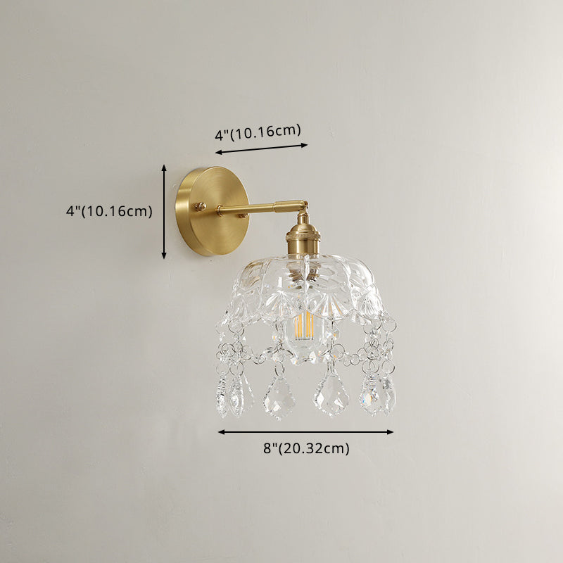 Idee per illuminazione da parete della decorazione della camera da letto moderno semplice con parete con parete in vetro semplice