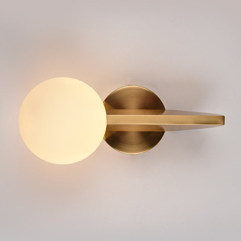 Nordic Postmodern Metal Wall Sconce Light 1 Head Glass Ball Sconce Light for Bedroom