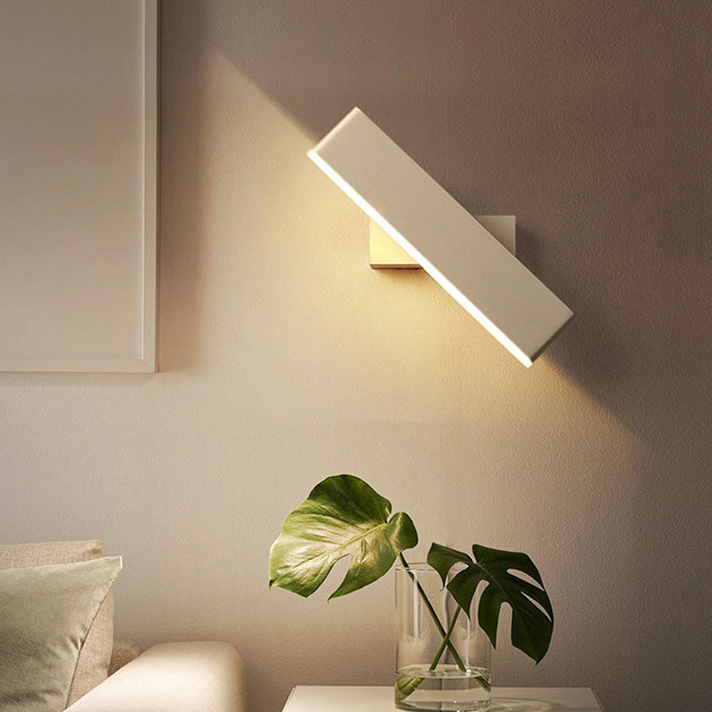 LED Metal Acrylic Wall Sconce Light Rectangular Reading Wall Light for Bedside