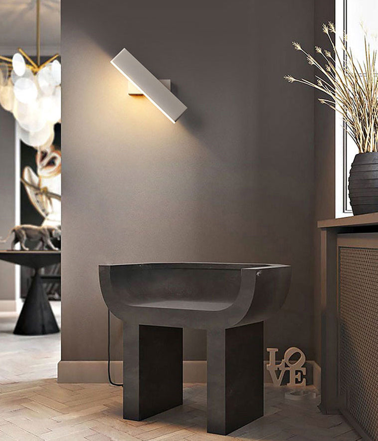 LED Metal Acrylic Wall Sconce Light Rectangular Reading Wall Light for Bedside