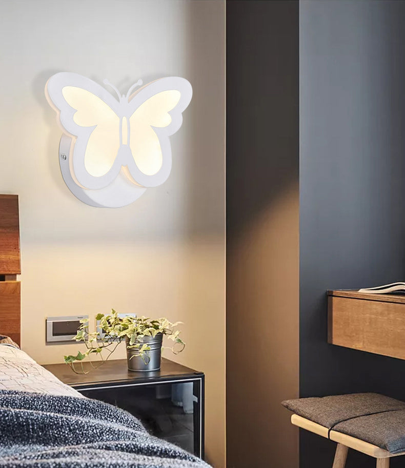 Creative Butterfly Sconce Light Fixture Modern Acrylic Wall Sconce Light for Bedroom
