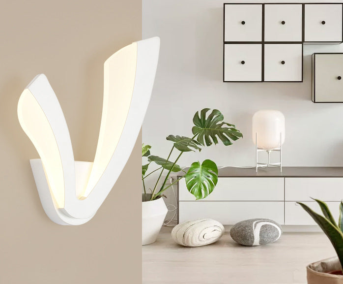 Simple V Shape Wall Lighting Ideas LED Acrylic Shade Wall Mount Light for Living Room Bedroom