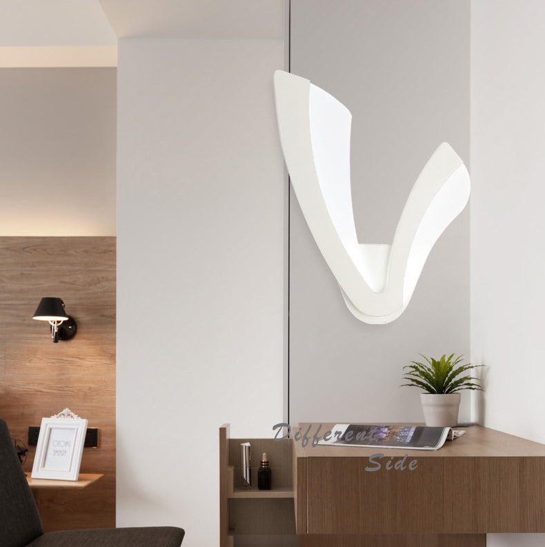 Simple V Shape Wall Lighting Ideas LED Acrylic Shade Wall Mount Light for Living Room Bedroom