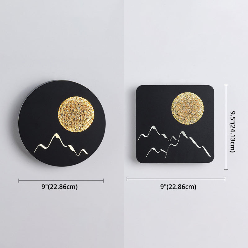 LED BEDBADE Decoratie Wandbevestiging Lamp Cirkelvorm Lunar Eclipse Wandverlichting