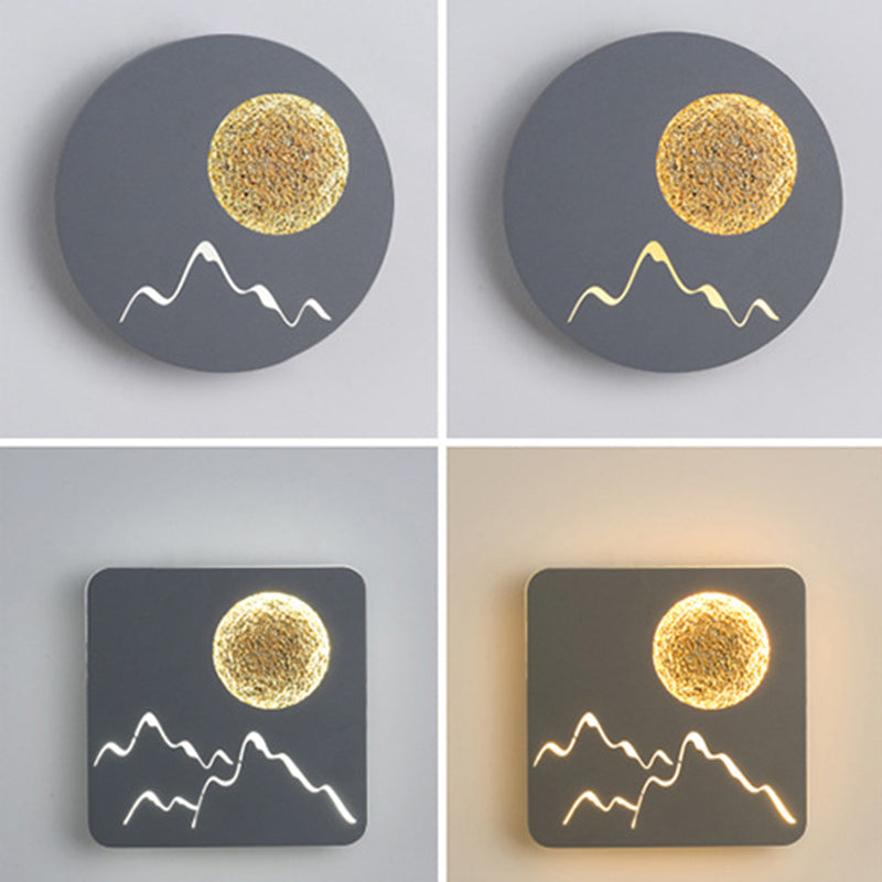 LED BEDBADE Decoratie Wandbevestiging Lamp Cirkelvorm Lunar Eclipse Wandverlichting