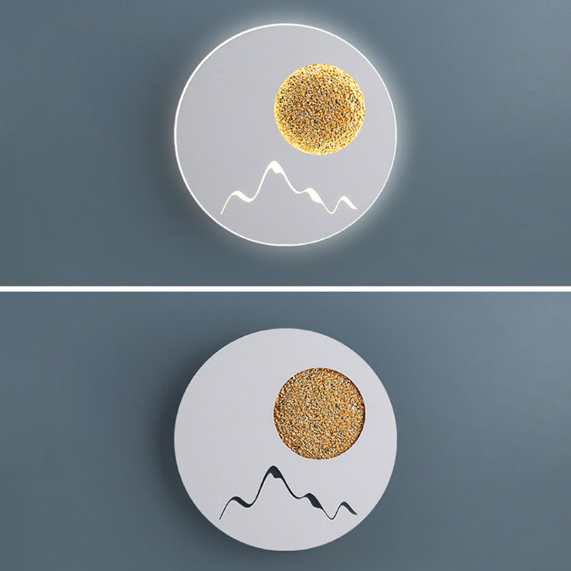 LED BEDBADE Decoratie Wandbevestiging Lamp Cirkelvorm Lunar Eclipse Wandverlichting