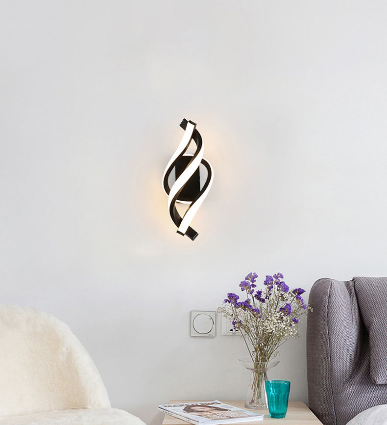 LED Minimalist Wall Sconce Light Creative Twist Shape Wall Light for Bedside