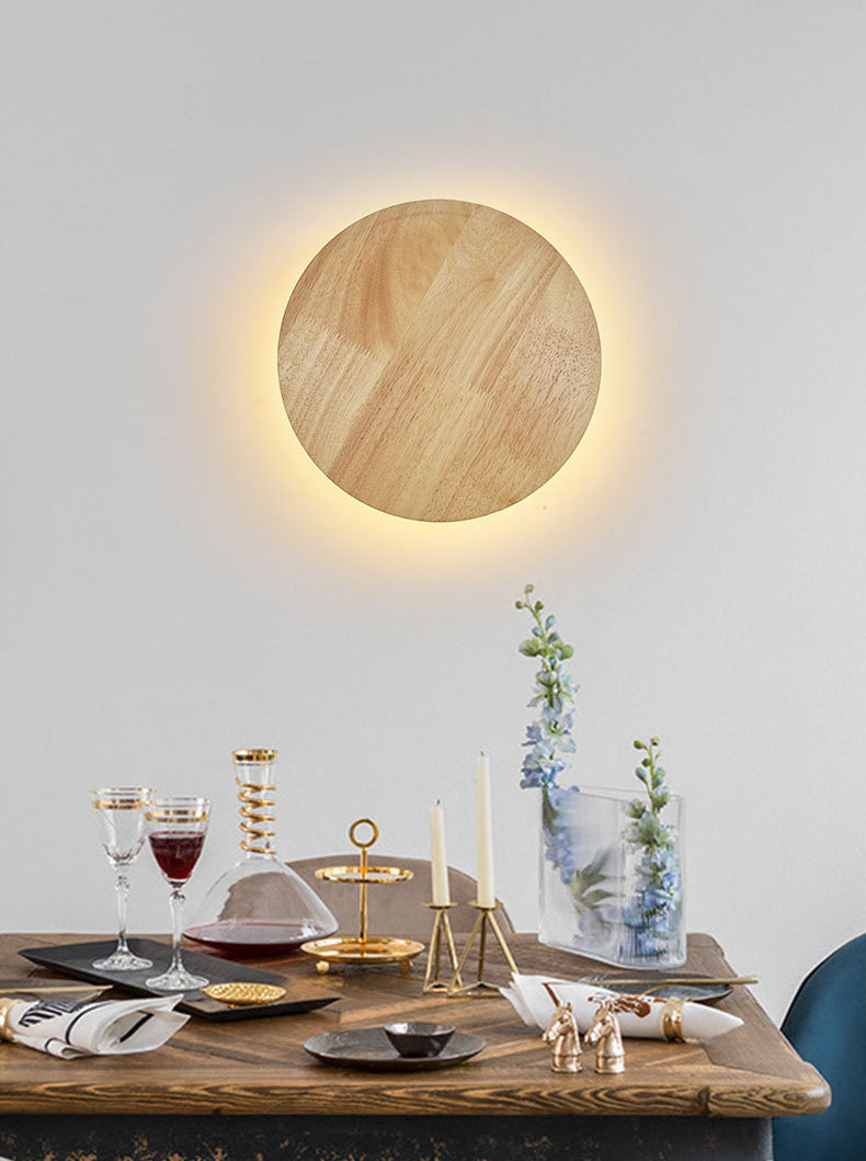 Chinese Style Wooden Wall Lamp Minimalism LED Wall Mount Light for Bedroom Living Room