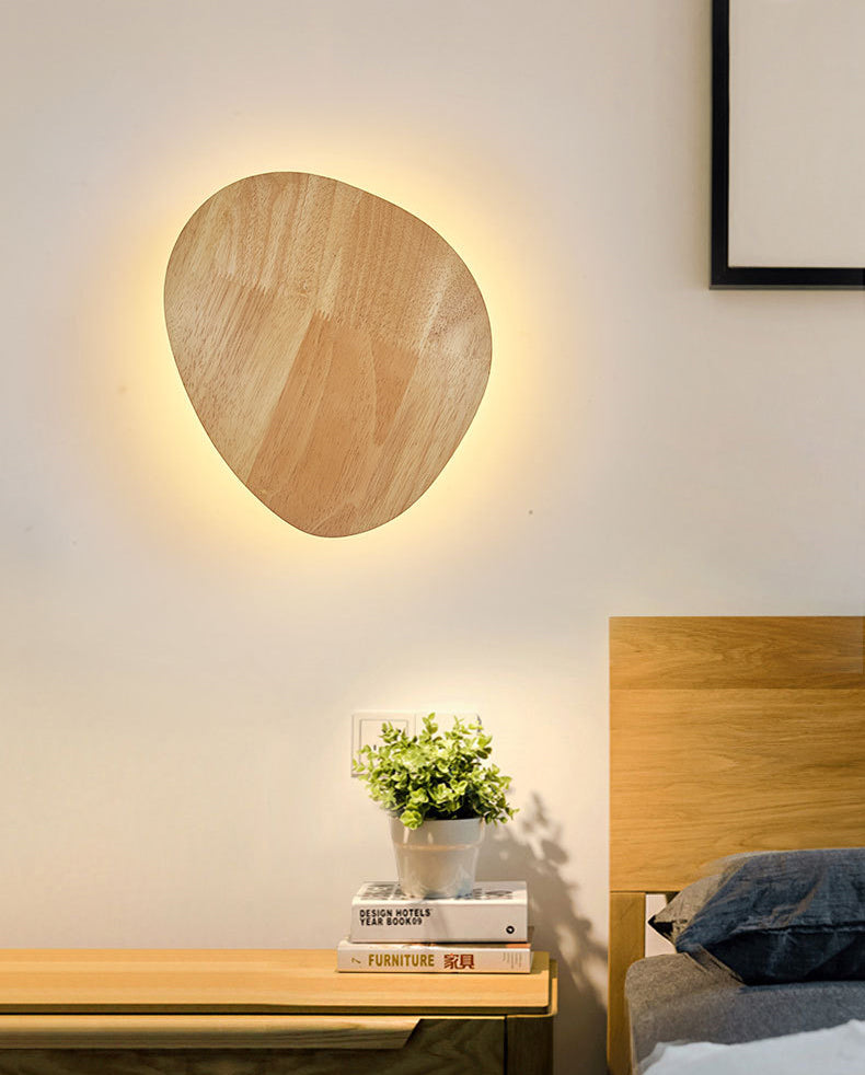 Chinese Style Wooden Wall Lamp Minimalism LED Wall Mount Light for Bedroom Living Room
