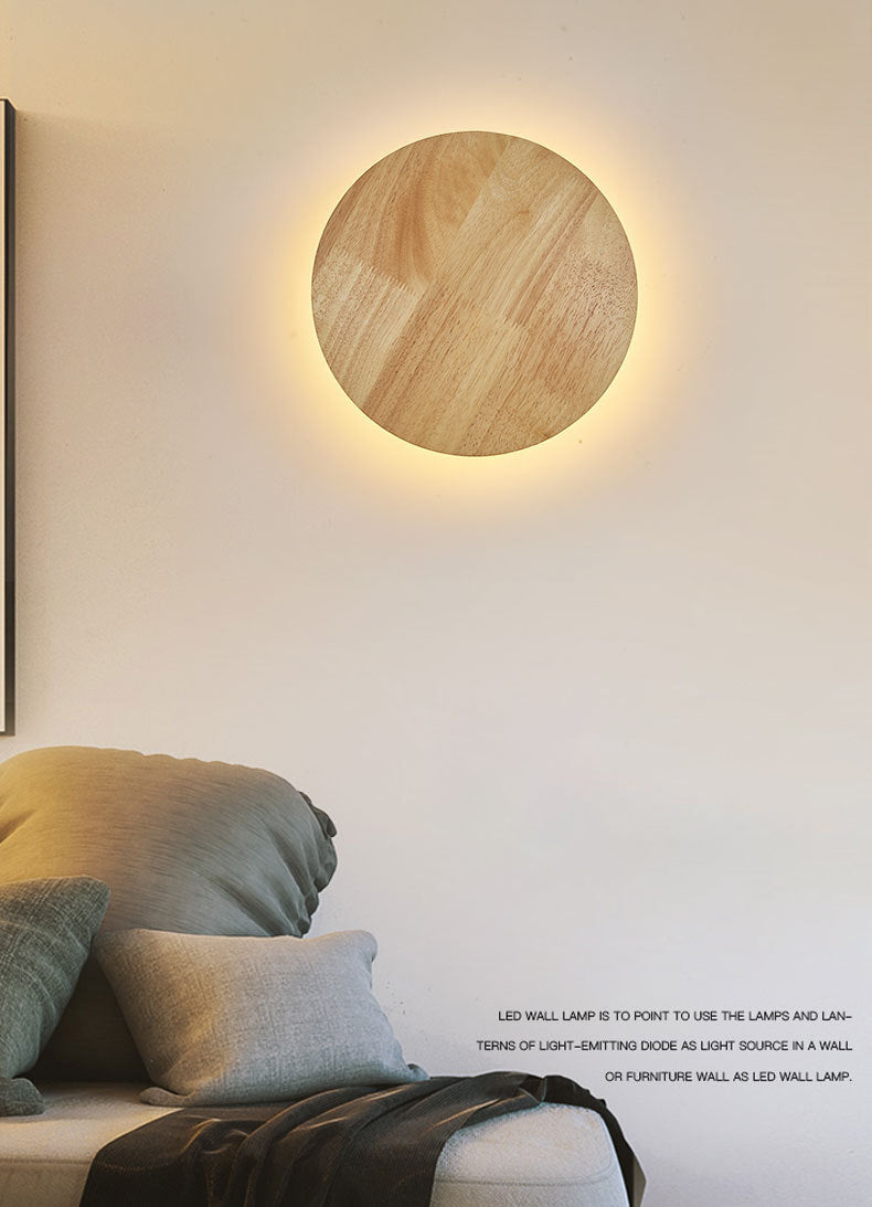 Chinese Style Wooden Wall Lamp Minimalism LED Wall Mount Light for Bedroom Living Room