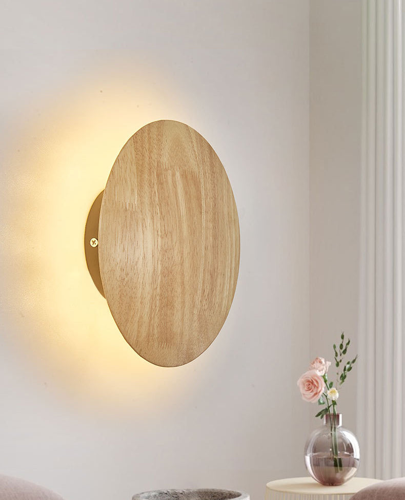 Chinese Style Wooden Wall Lamp Minimalism LED Wall Mount Light for Bedroom Living Room