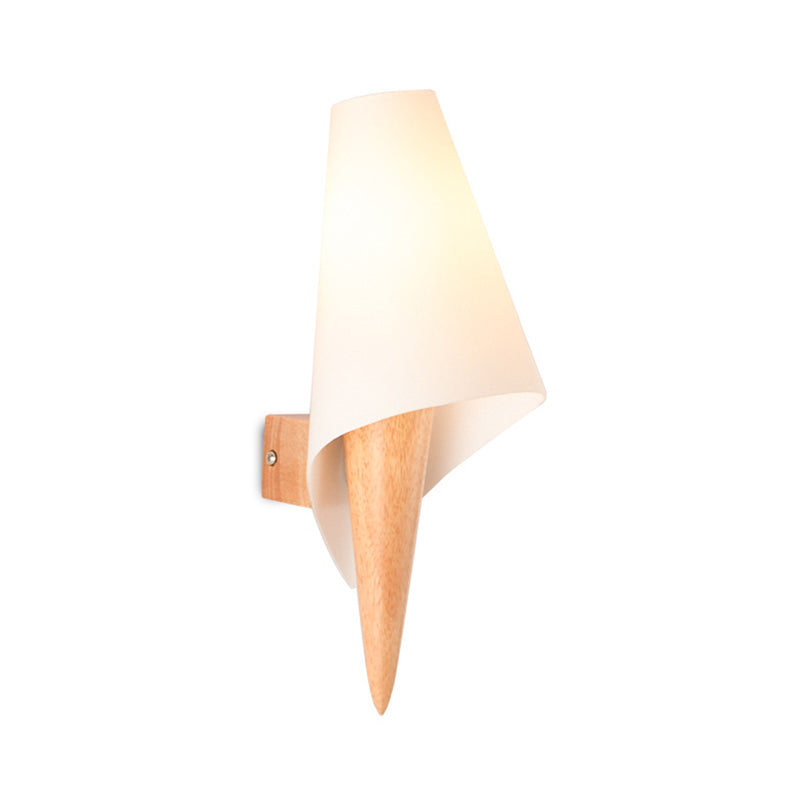 Lampe murale en bois créative 1 masse en verre à la tête Appiculture murale pour chambre à coucher