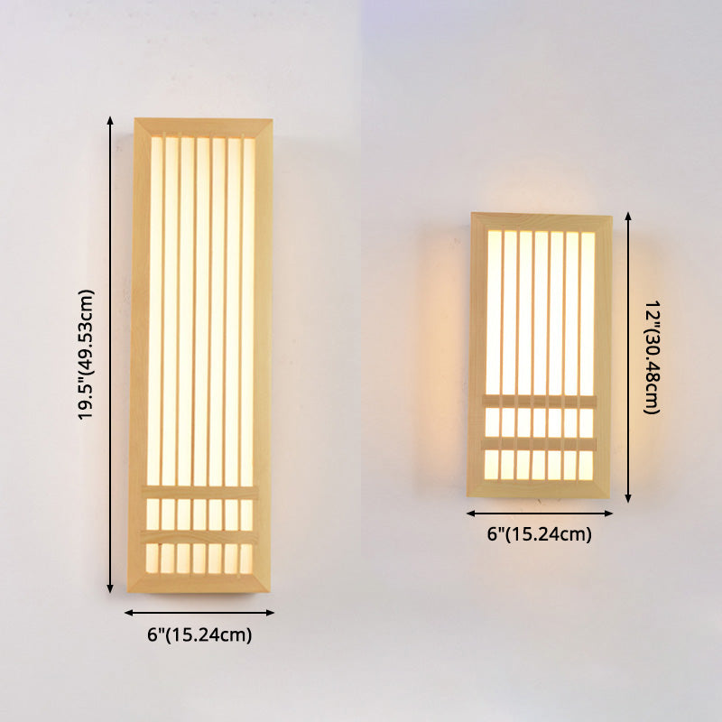 Missie stijl muur gemonteerd licht natuurlijk eiken rechthoekige sconce licht voor woonkamer
