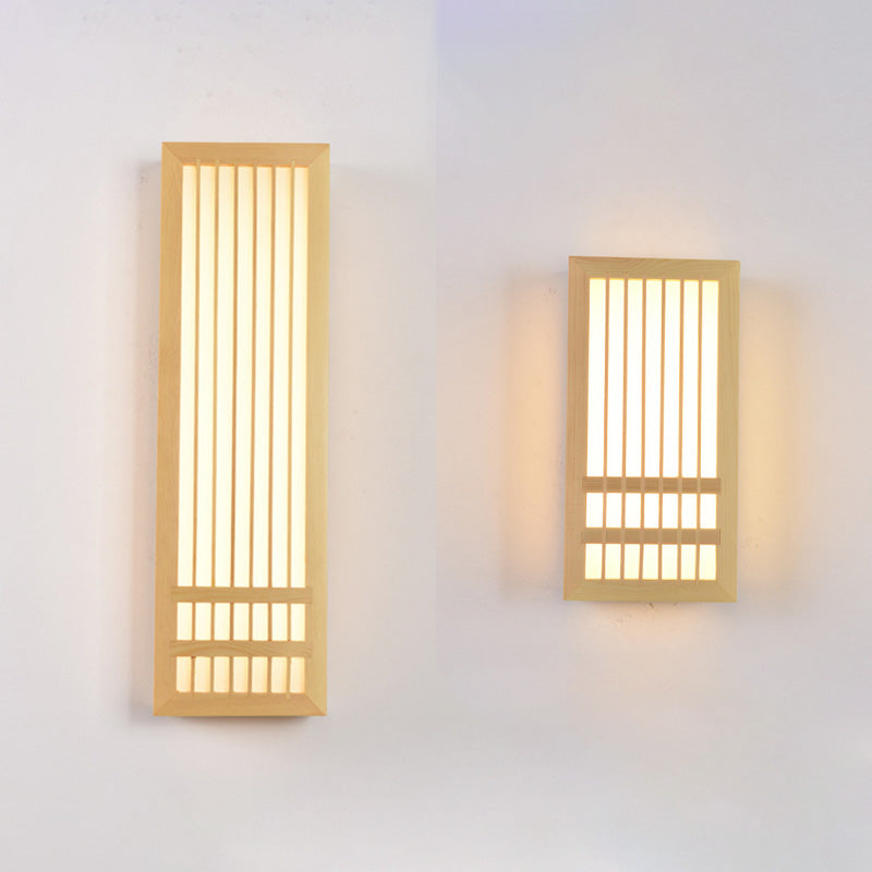 Missie stijl muur gemonteerd licht natuurlijk eiken rechthoekige sconce licht voor woonkamer
