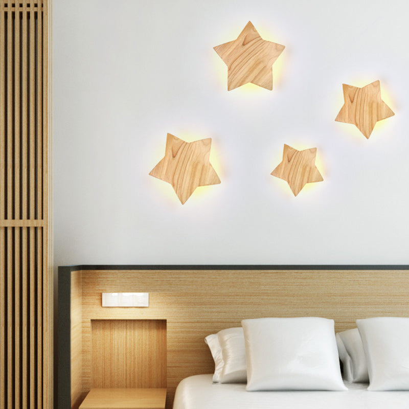 Illuminazione a led in legno di legno creativo forma a forma di illuminazione ambientale per camera da letto