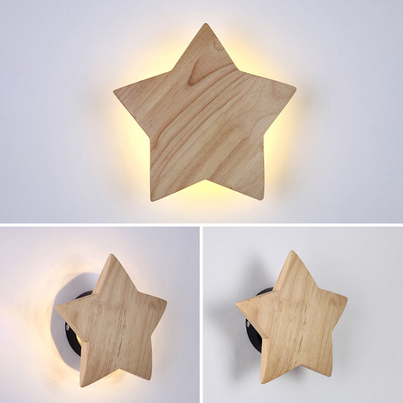 Illuminazione a led in legno di legno creativo forma a forma di illuminazione ambientale per camera da letto