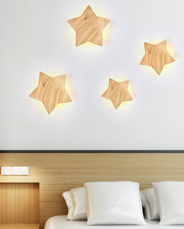 Illuminazione a led in legno di legno creativo forma a forma di illuminazione ambientale per camera da letto