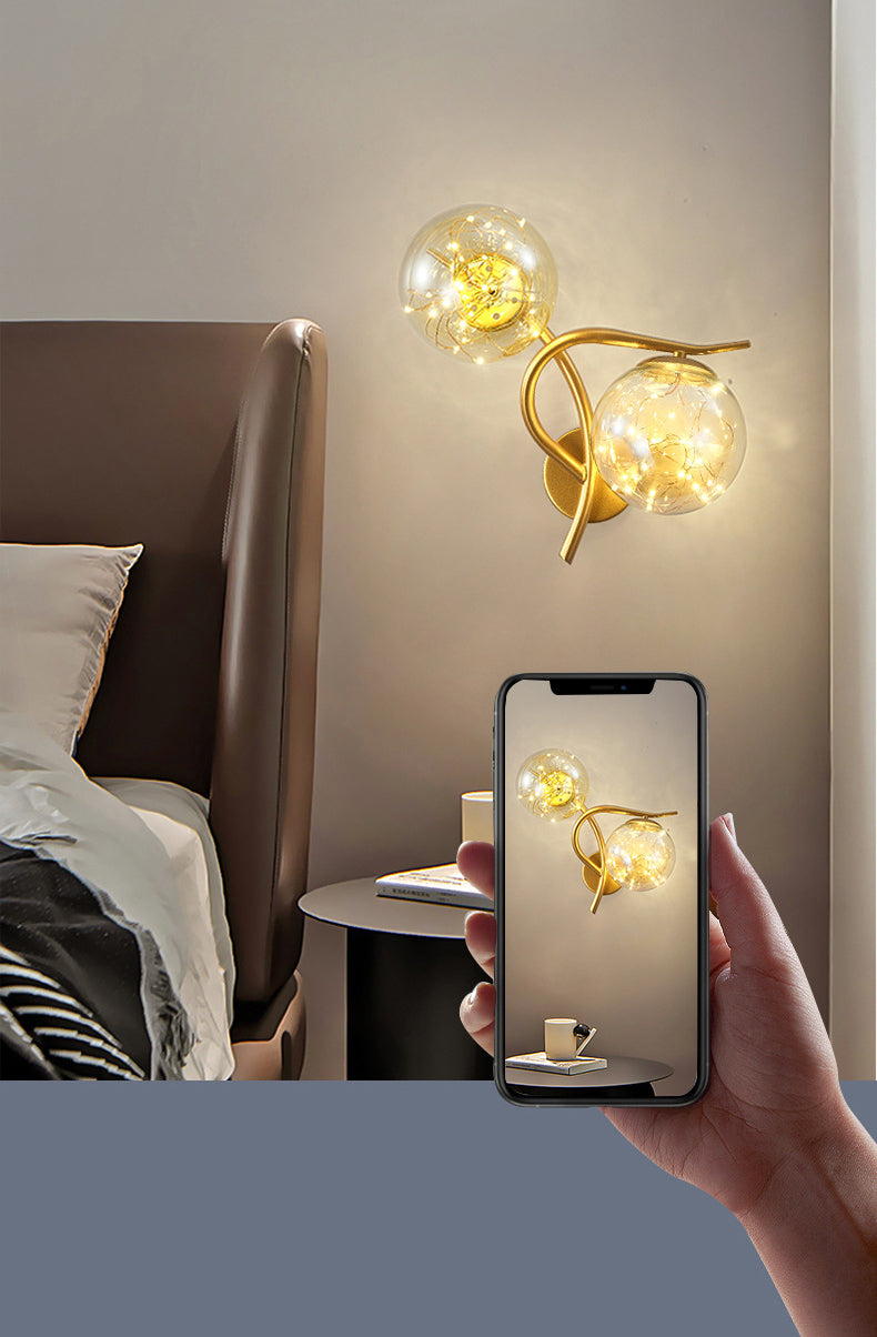 Creative Star Wall Mount Light 2 Lights Atmosphere Style Sconce Light for Bedroom