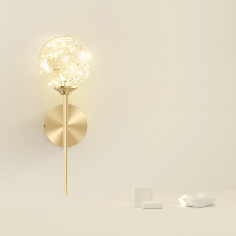 Creative Indoor Decoration Wall Light Up Light Star Wall Sconce in Pure Glass Ball Shade