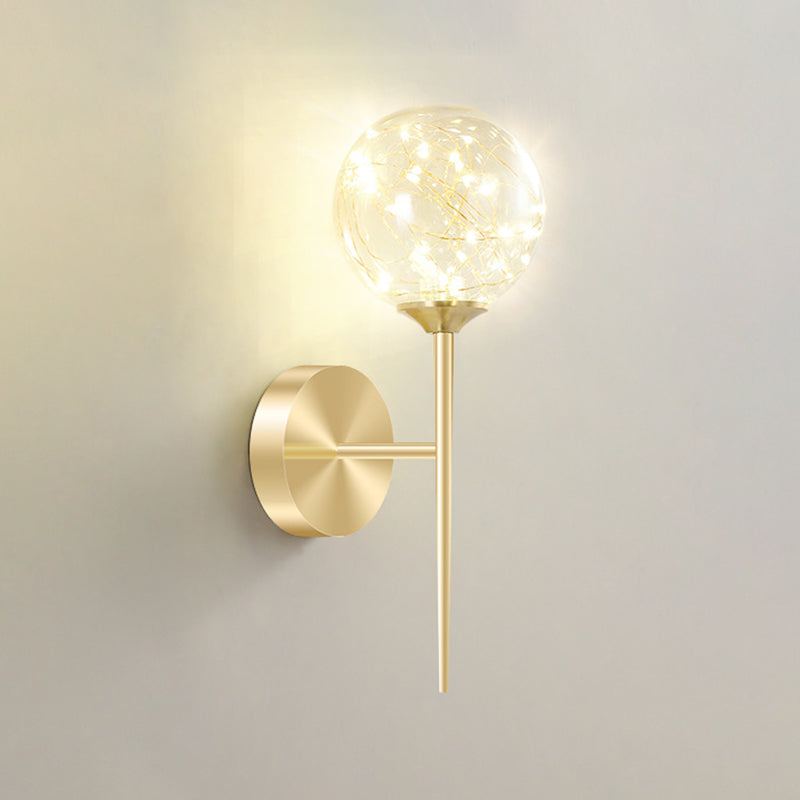 Creative Indoor Decoration Wall Light Up Light Star Wall Sconce in Pure Glass Ball Shade