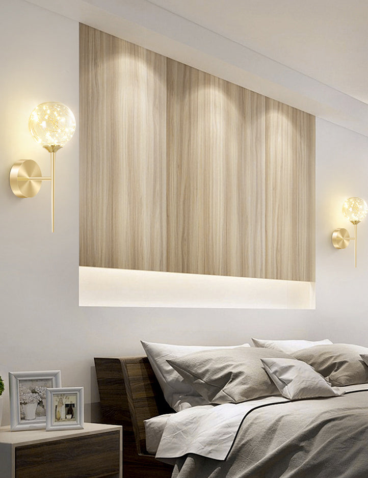 Creative Indoor Decoration Wall Light Up Light Star Wall Sconce in Pure Glass Ball Shade