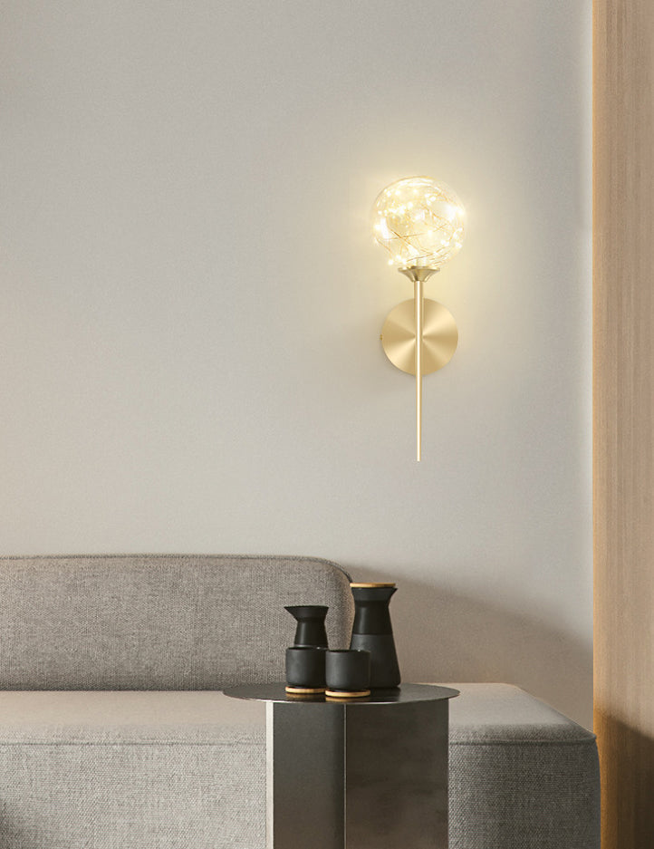 Creative Indoor Decoration Wall Light Up Light Star Wall Sconce in Pure Glass Ball Shade