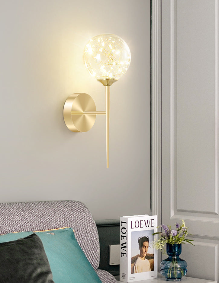 Creative Indoor Decoration Wall Light Up Light Star Wall Sconce in Pure Glass Ball Shade