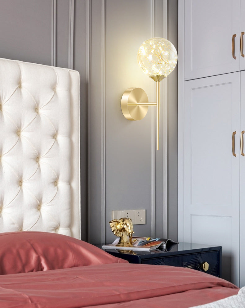Creative Indoor Decoration Wall Light Up Light Star Wall Sconce in Pure Glass Ball Shade